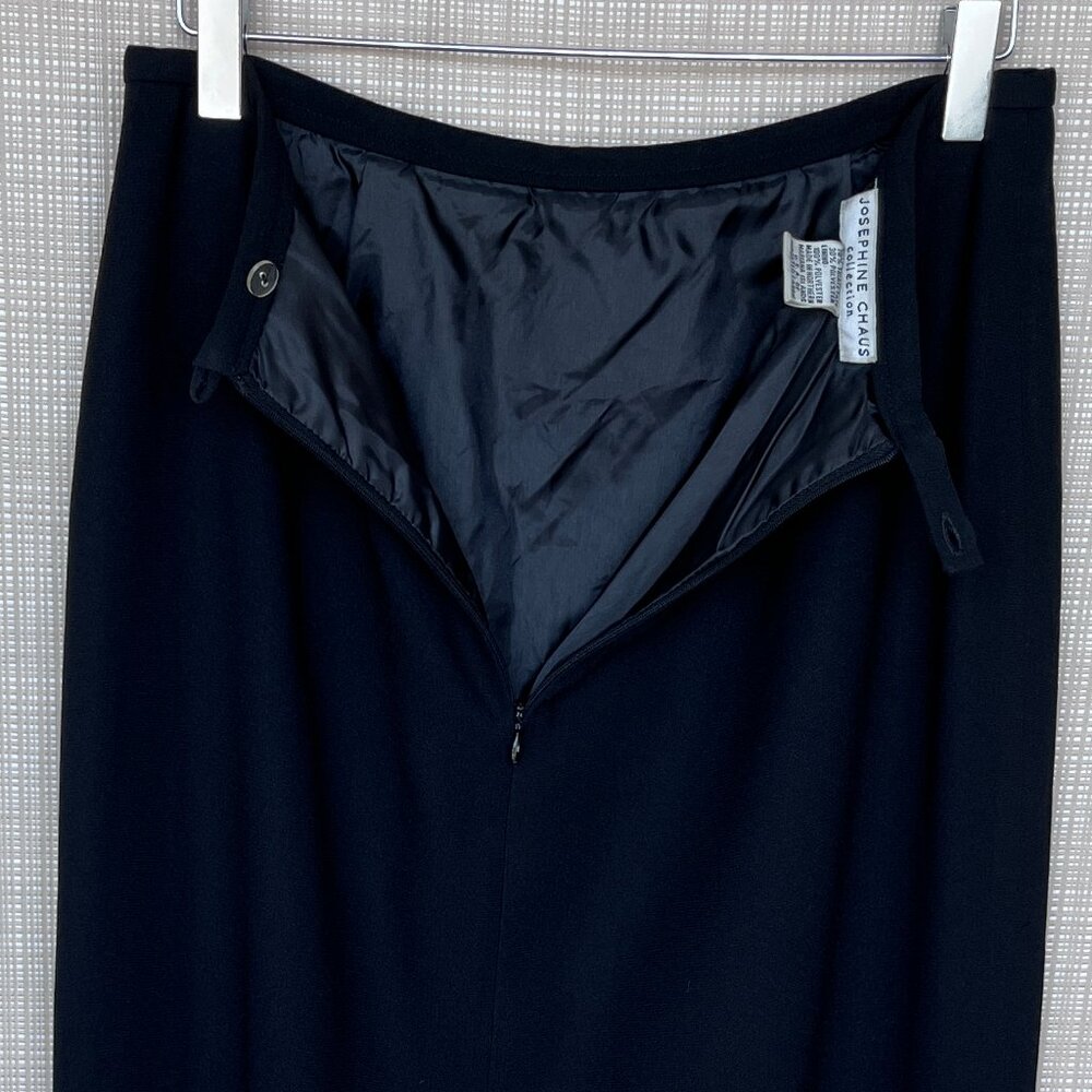 Vintage Black Pencil Skirt Long Column Skirt Modern Elegant Capsule War… - Picture 9 of 13